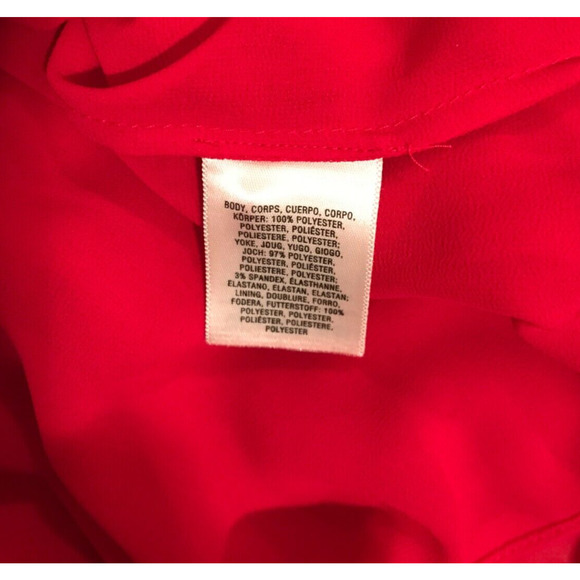 Anthropologie Moulinette Soeurs Colinne Red 3/4 Sleeve Bibbed Button Blouse - 2 - Picture 11 of 13